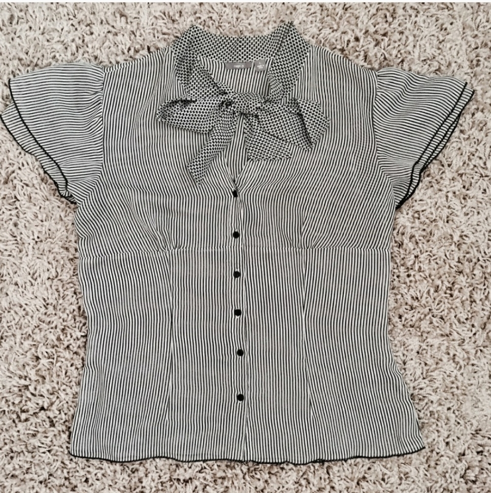 Chiffon sheer ruffle pussy bow blouse glam boho